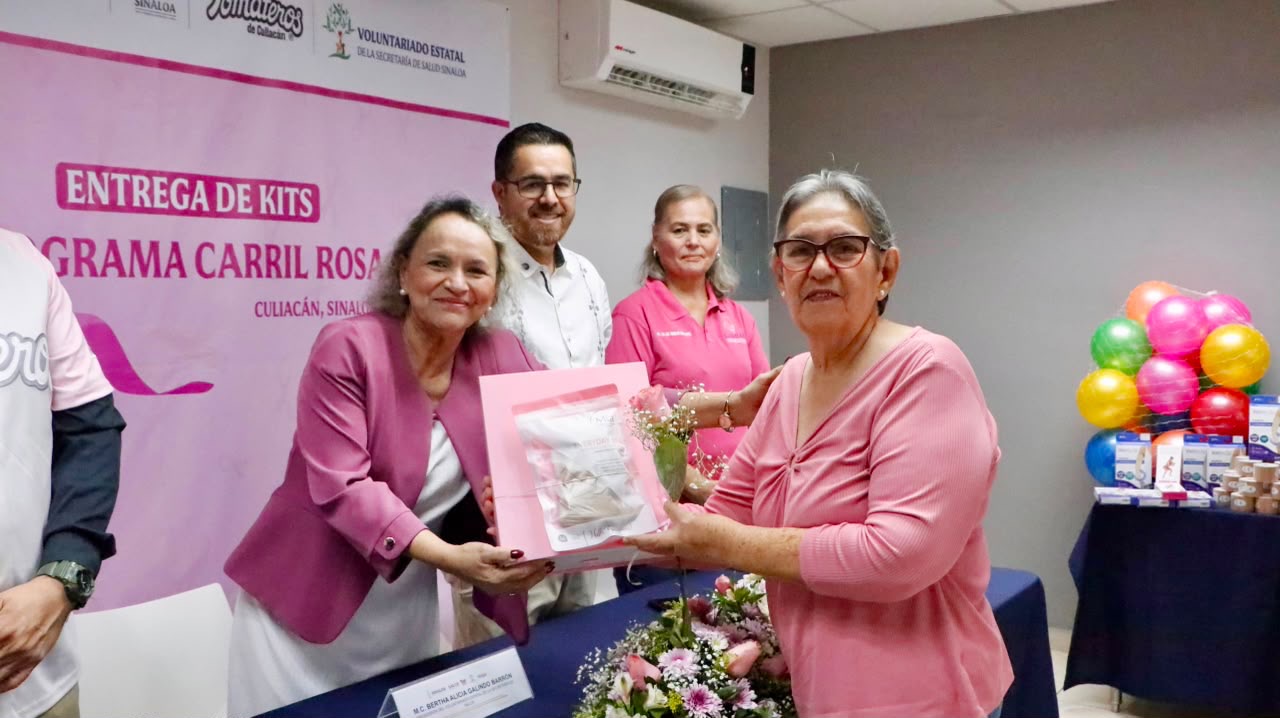 Secretaría de Salud, Voluntariado Estatal y Club Tomateros entregan prótesis mamarias y brasieres porta prótesis a mujeres sobrevivientes de cáncer de mama