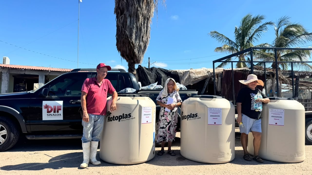 Lleva DIF Sinaloa tinacos a comunidades vulnerables, se beneficiará a 159 familias de 12 localidades